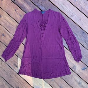 NWOT Maroon Linen Tunic